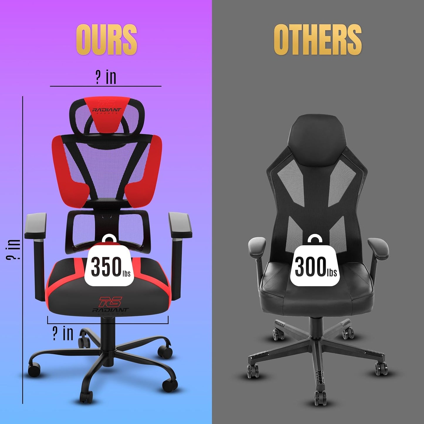 Mesh Gaming Chair with Fan